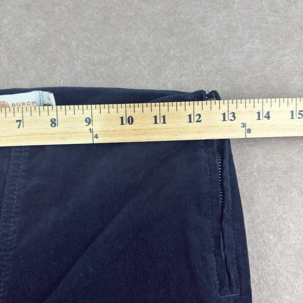 Tory Burch Pants Women's Size 24 Black Skinny Corduroy Side Zip Stretch Mid Rise